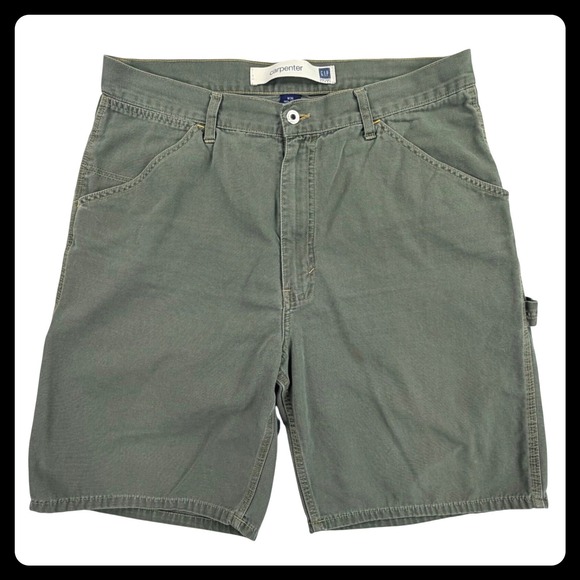 GAP Other - Vintage GAP Carpenter Shorts Men 36 Olive Green Cotton Canvas Utility Work Y2K